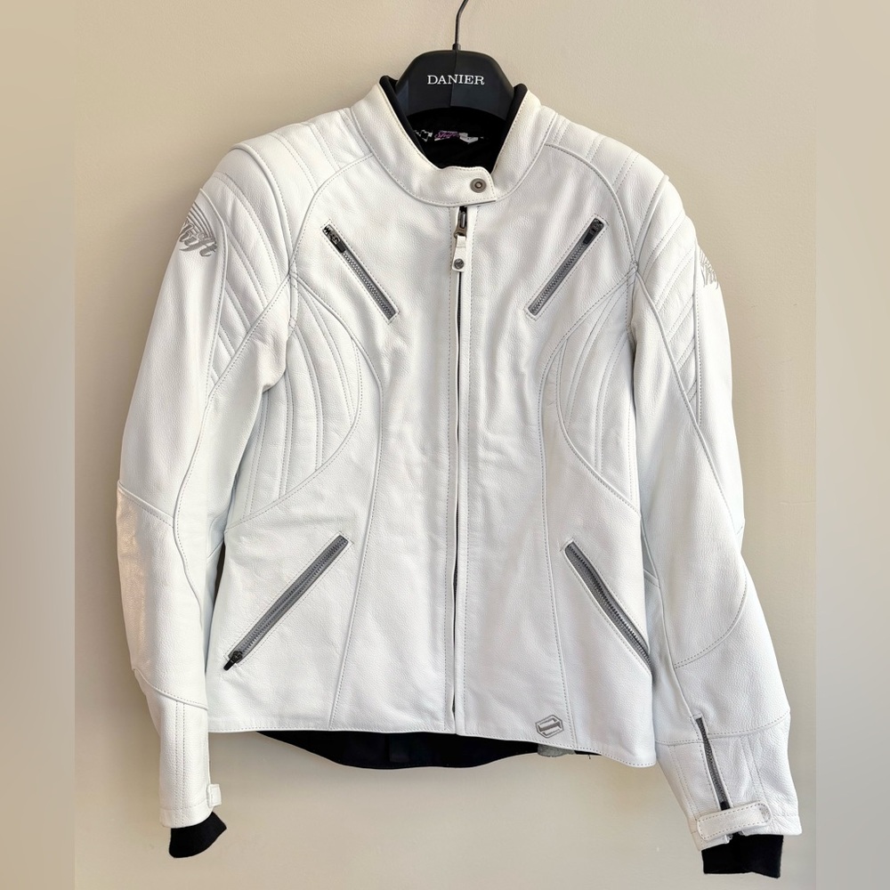 Shift White Leather Motorcycle Jacket